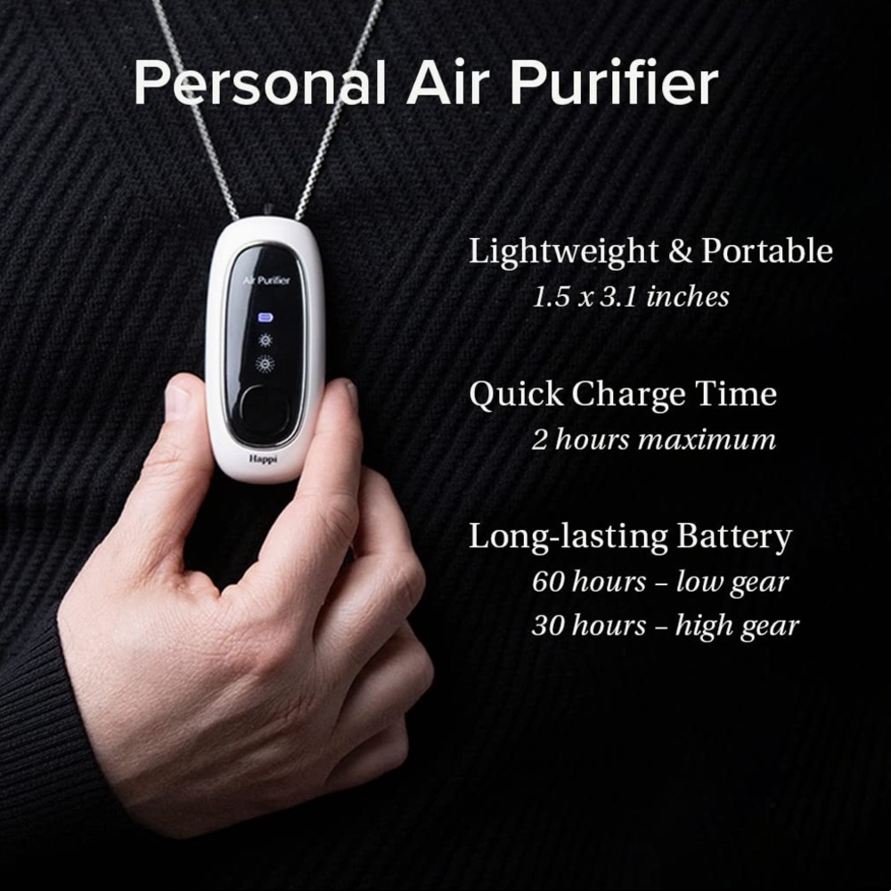 Happi Go Wearable Air Purifier Necklace Portable Rechargeable Personal NIB